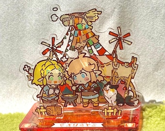 Zelda y Link cocinando en una figura acrílica estable: Breath of the Wild: Tears of the Kingdom