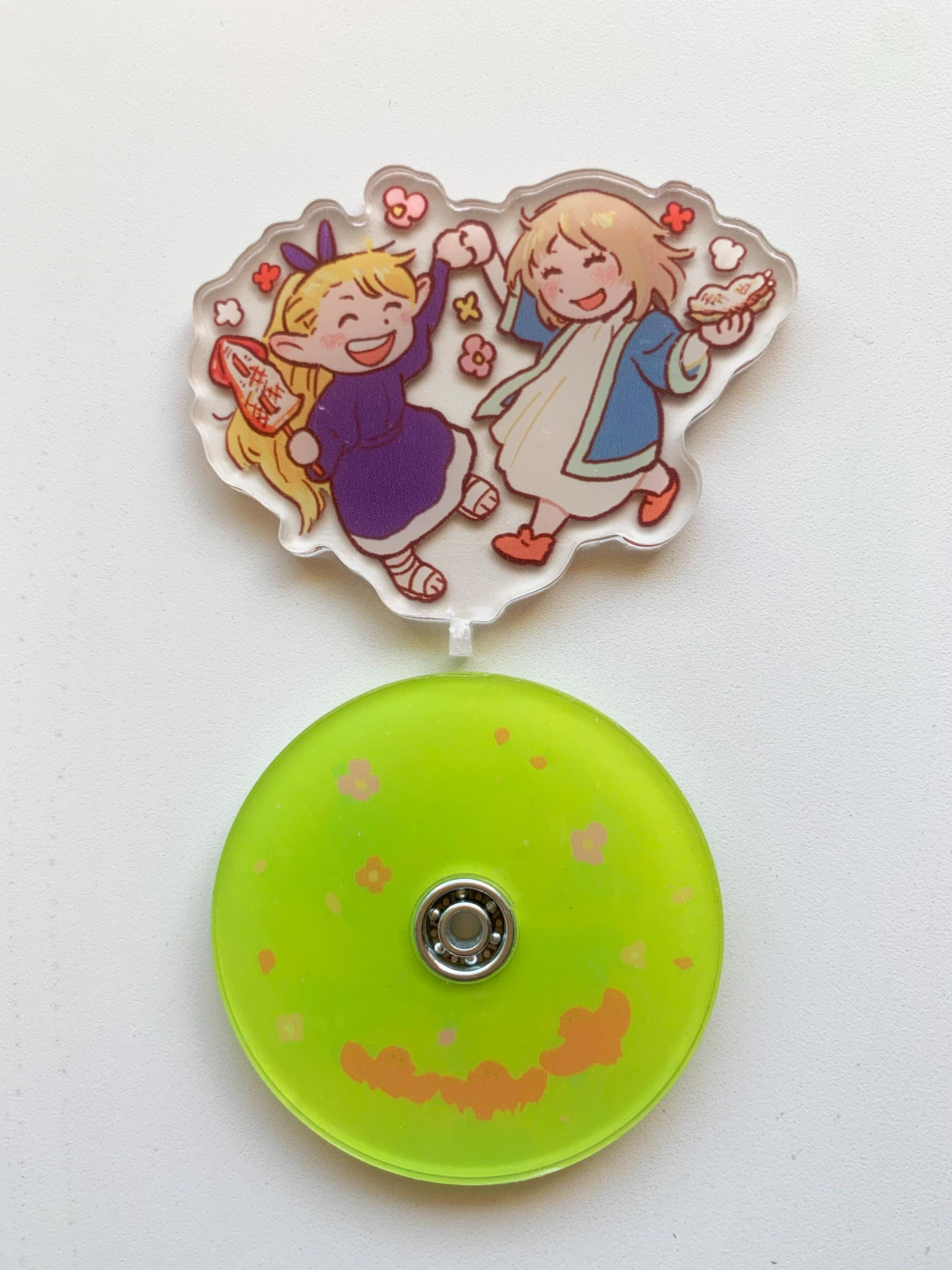 Dungeon Meshi Marcille & Falin Holding Hands and Food Happily Spinning ...