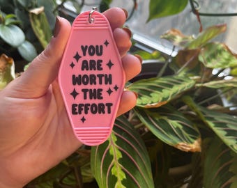 Handmade Pink Motel Keychain – Inspirational Mental Health Gift