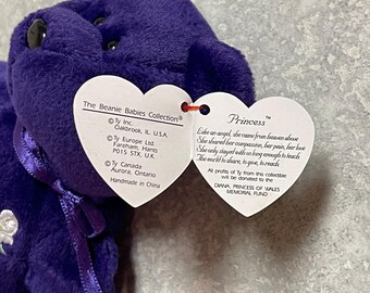 Extremely RARE 1st Edition Princess Diana Ty Beanie Bear