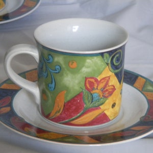 Mikasa - Studio Nova Jamaica Pattern HG235 – CUP & SAUCER Set  - 6 Sets Available