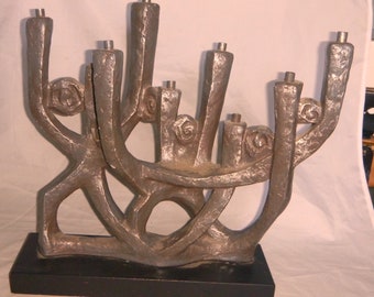 AUSTIN PRODUCTIONS – Brutalist / Abstract Hanukkah MENORAH – Klara Sever – 1975