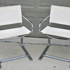 COSCO Mid Century Chairs - Tubular Chrome Sling Chairs - Set van twee - vintage