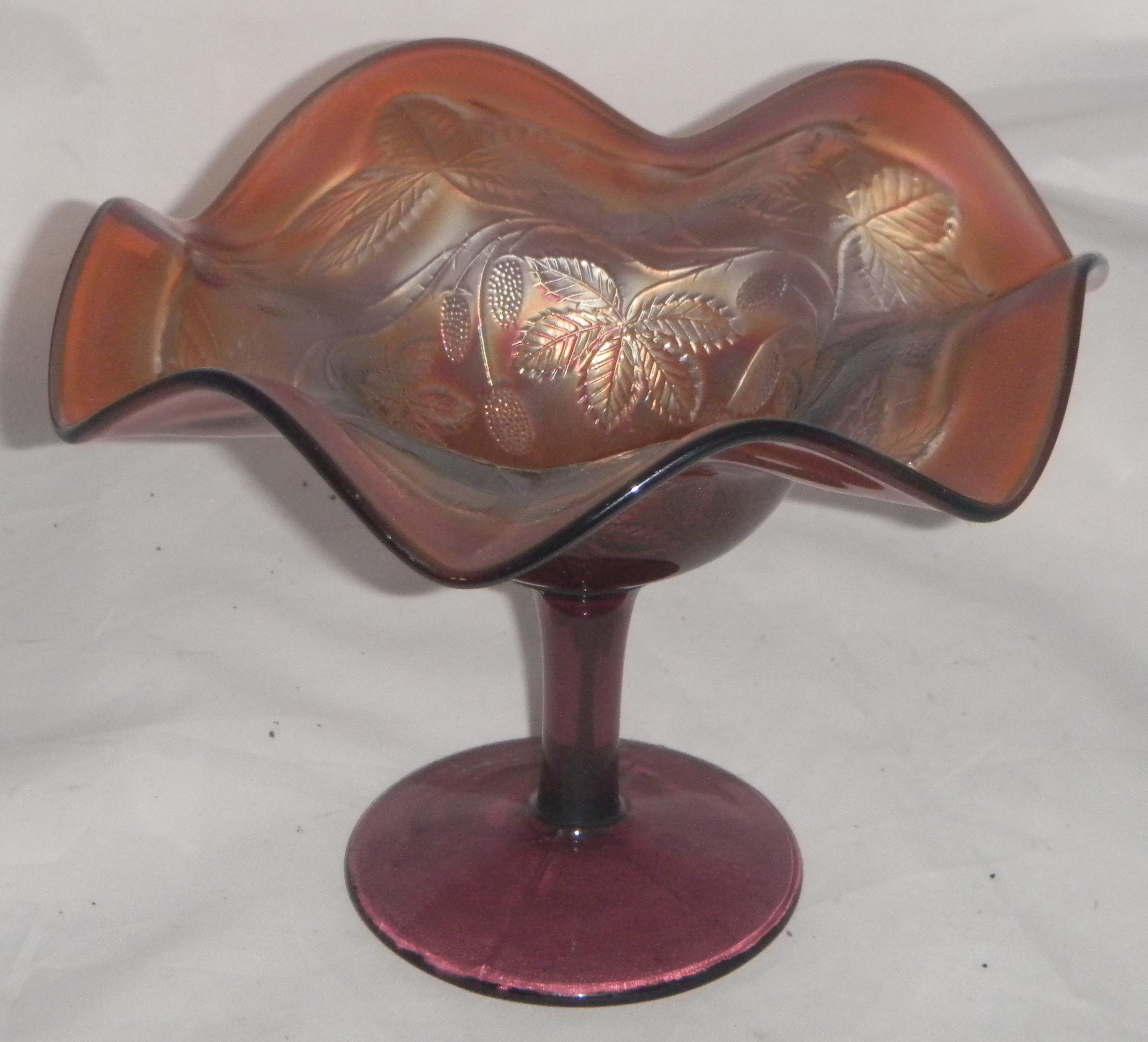 FENTON Purple CARNIVAL Glass COMPOTE C1910 Amethyst / Iridescences Etsy