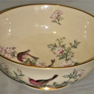 Lenox Serenade - Salad Bowl with Pink Dogwood and Birds