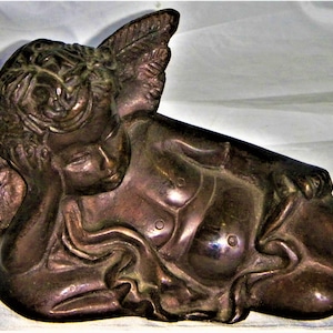 CHERUB PUTTI Metal Two Arm Spelter Candle SCONCE – Vintage / Old