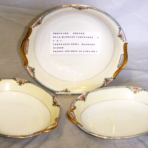 NORITAKE Fine China – CORTEZ  -  Platter and Bowl  -  Priced and Sold As A Set Of  3