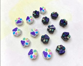 Resin Paw Print Magnets | Cat Dog Fridge Decor Set (4) Glossy/Matte