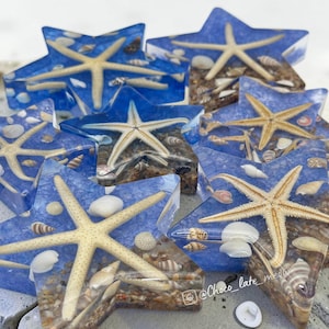 Handmade Starfish Seashell Resin Sculpture | Beach Ocean Vibe Home Decor