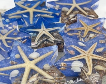Handmade Starfish Seashell Resin Sculpture | Beach Ocean Vibe Home Decor