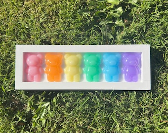 3D Teddy Bears Resin Wall Hanging | Gelato Pastel Pop Art Decor (12"x4")