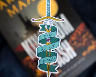 Sticker zwaard glazen troon: You Don't Yield, SJM Bookish sticker