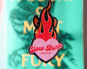 Holografische hartsticker Slow Burn Book Club