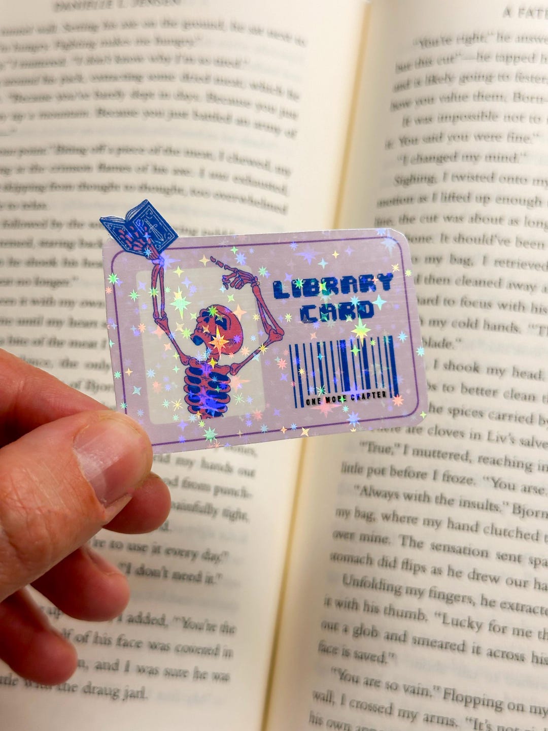Holographic Skeleton Library Card Sticker | Bookish Sticker | Book Worm ...