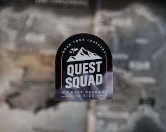 Quest Squad Badge Sticker: Onyx Storm, Fourth Wing Inspired