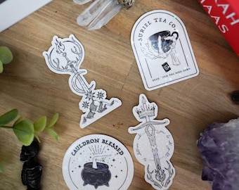 Op Sarah J Maas geïnspireerde stickerset: glazen troon en ACOTAR
