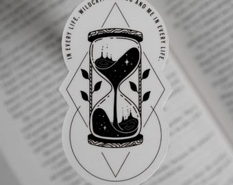 Sticker Kingdom of Lies: leergierige romantiek zandloper vinyl sticker