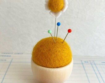 Yellow Wool Felt Pincushion