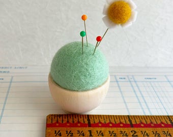 Mint Wool Felt Pincushion