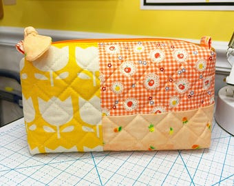 Patchwork Quilted Boxy Pouch