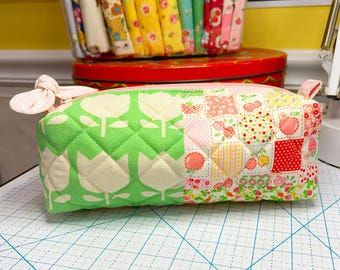 Patchwork Quilted Boxy Pouch
