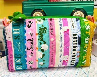 Fabric Selvedge Quilted Boxy Pouch
