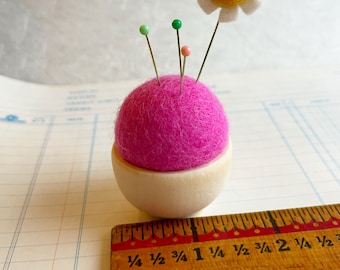 Pink Wool Felt Pincushion