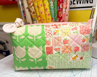 Patchwork Quilted Boxy Pouch