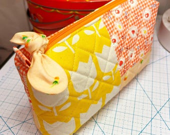 Patchwork Quilted Boxy Pouch