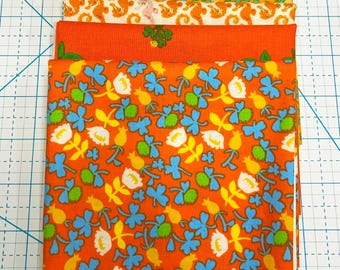 Heather Ross Fat Eighth Fabric Bundle-orange colorway