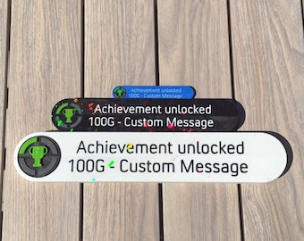 Retro Achievement Plaque | 3D Printed Gamer Gift (Custom Message)