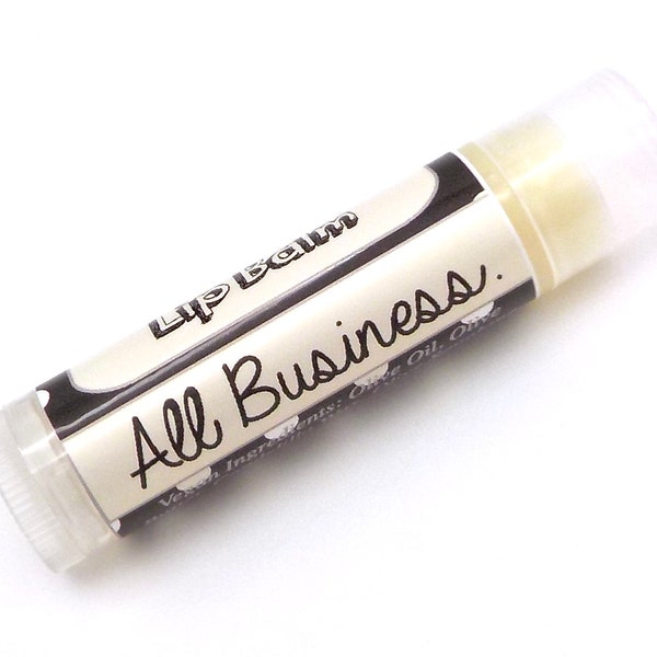 All Business Vegan Lip Balm - Unflavored, Unsweetened, All-Natural, Plain