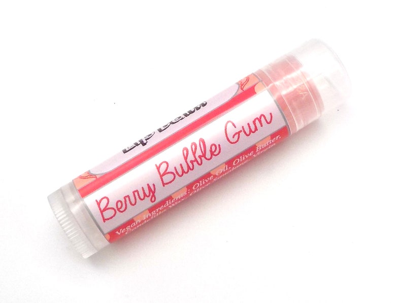 Berry Bubble Gum Vegan Lip Balm Limited Edition Spring 2024 Flavor image 2