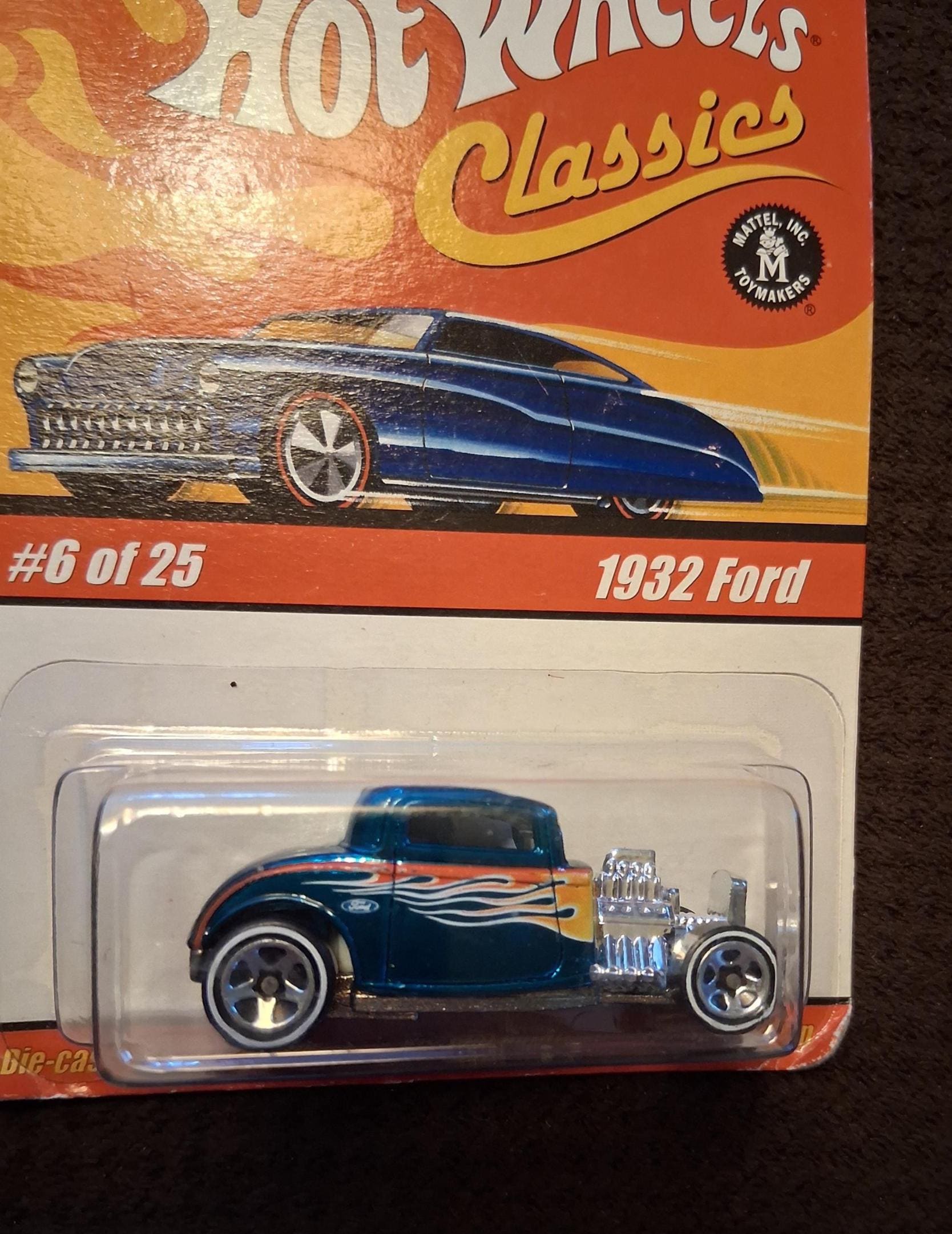 Hot Wheels 32 Ford Coupe, 2005 Diecast Hot Rod, Blue Classic Style