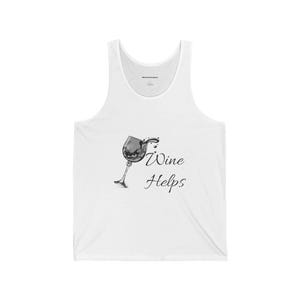 Wine Helps Tank Top, Graphic Wine Shirt for Wine Lovers, Bella+Canvas Sleeveless Shirt, Wine Gift, Funny Wine Tank, Wine Tasting Outfit