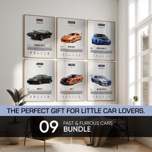 Fast and Furious Auto Poster Set: JDM Automobile Wall Art (Digitaldrucke)