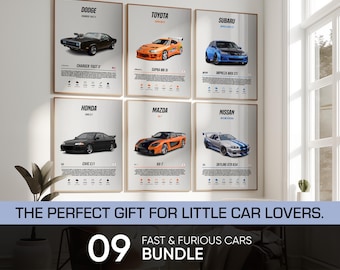 Póster de Rápidos y Furiosos: Arte mural automotriz JDM (impresiones digitales)