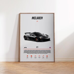 Mlaren P1 | Sportwagen Poster | Automobiles Wandbild | Dekor für Autoliebhaber | digitales Auto Poster | Geschenk für Autoliebhaber | modernes Auto Poster