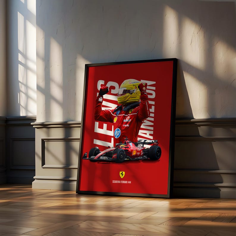 Lewis Hamilton Ferrari F1 Poster: Scuderia Debüt-Kunstwerk Bild 2