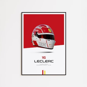Charles Leclerc F1 Poster: Scuderia Ferrari Helmet Art (Digital Download)