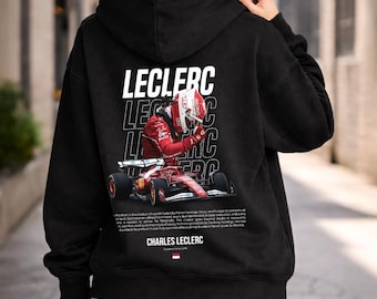 Charles Leclerc F1 Racing Hoodie, Retro Graphic Motorsport Merch