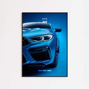 BMW M5 Car Poster: Automotive Wall Art, Sports Car Decor (Digital Download))