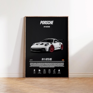 Porsche 911 mattschwarz | Sportwagen Poster | Automobiles Wandbild | Dekor für Autoliebhaber | druckbares Auto Poster | Geschenk für Auto Liebhaber