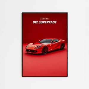 Ferrari 812 Superfast Poster: Automotive Wall Art, Car Guy Gift (Digital Download)