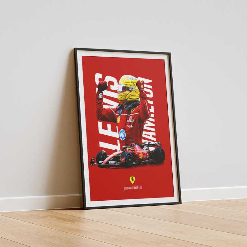 Lewis Hamilton Ferrari F1 Poster: Scuderia Debüt-Kunstwerk Bild 4