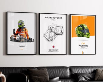 Lando Norris F1 Poster Set: McLaren Racing Car Art (Digital Download)