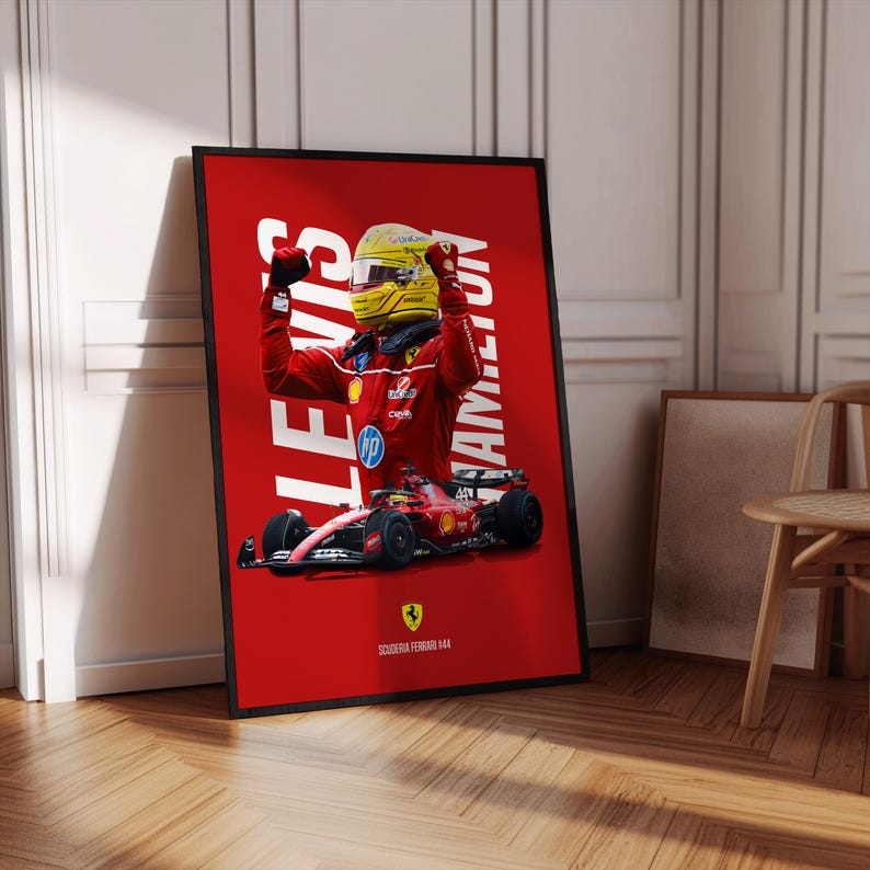 Lewis Hamilton Ferrari F1 Poster: Scuderia Debüt-Kunstwerk Bild 3