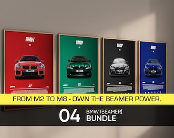 BMW M-seriens posterset: Bilväggkonst (digitalt tryck)