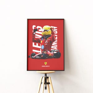 Lewis Hamilton Ferrari F1 Poster: Scuderia Debüt-Kunstwerk Bild 6
