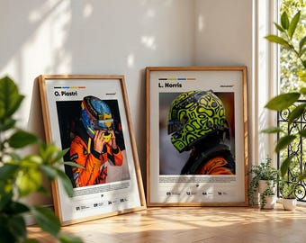 McLaren F1 Poster Bundle • Lando Norris & Oscar Piastri Art Print Set